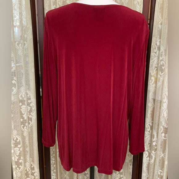 CITIKNITS BEADED FRONT RED TOP - SZ XL - Picture 5 of 6